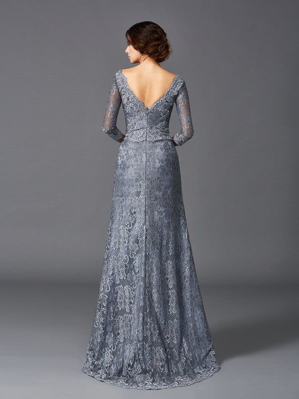 A-Line Lace Three-Quarter Sleeve Tea-Length Dress - Chloe Dress