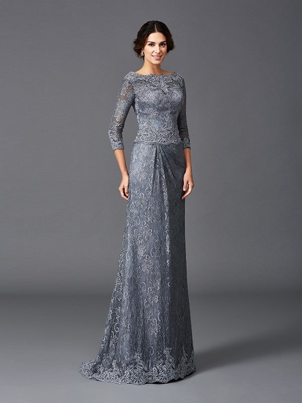 A-Line Lace Three-Quarter Sleeve Tea-Length Dress - Chloe Dress