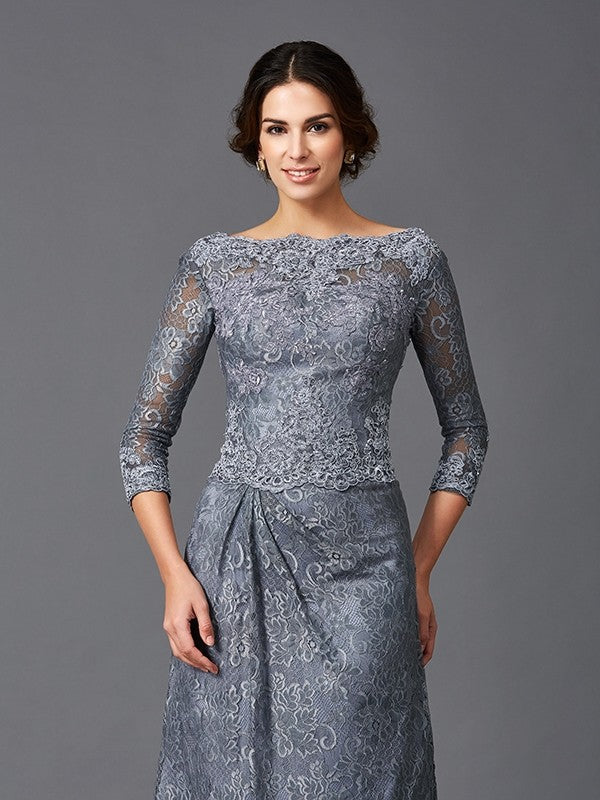 A-Line Lace Three-Quarter Sleeve Tea-Length Dress - Chloe Dress