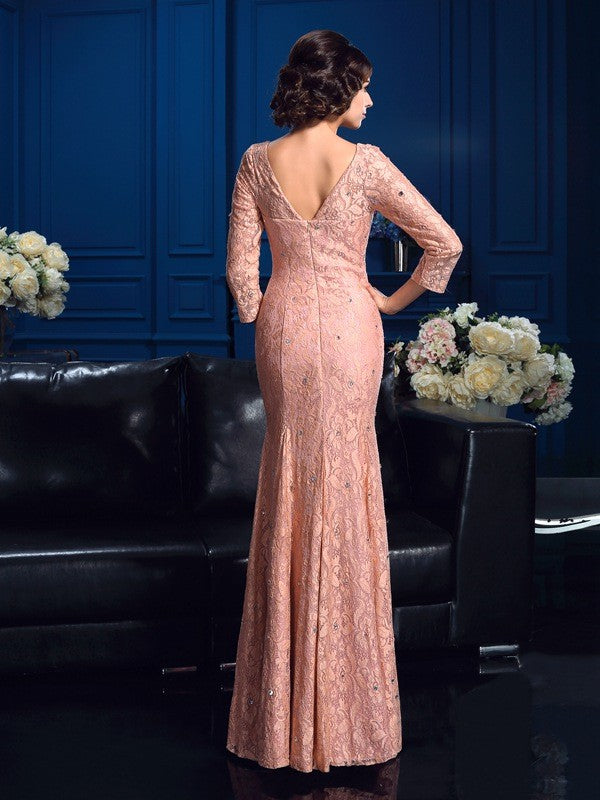 Sheath V-Neck Lace Three-Quarter Sleeve Dress - Chloe Dress