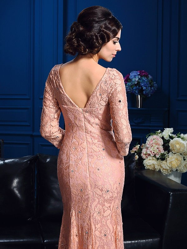 Sheath V-Neck Lace Three-Quarter Sleeve Dress - Chloe Dress