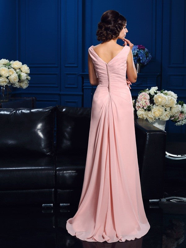 A-Line V-Neck Chiffon Sleeveless Dress - Chloe Dress