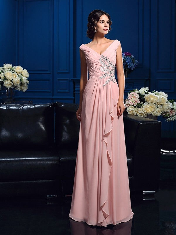 A-Line V-Neck Chiffon Sleeveless Dress - Chloe Dress