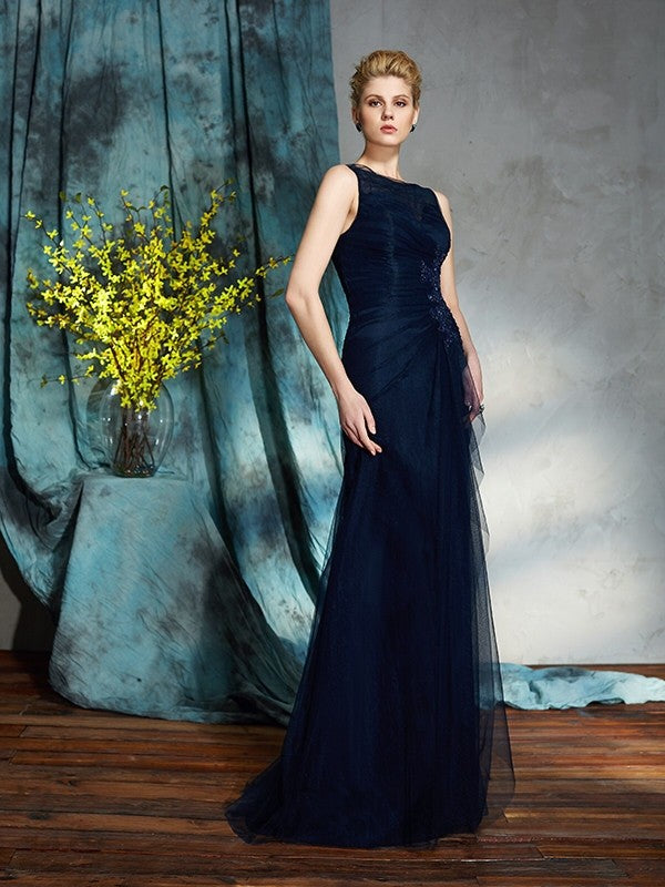 Sheath Sleeveless Applique Tea-Length Dress - Chloe Dress