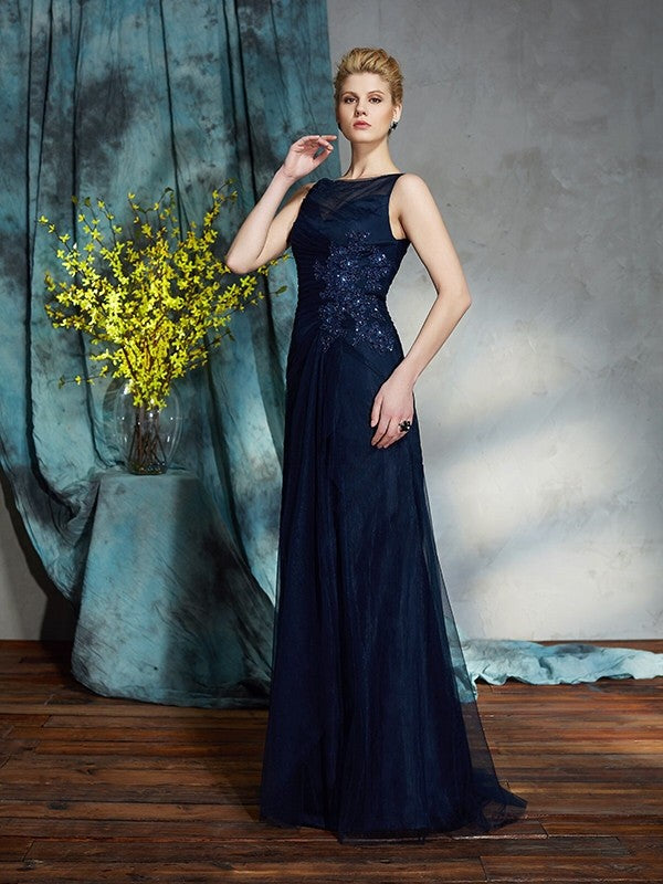 Sheath Sleeveless Applique Tea-Length Dress - Chloe Dress