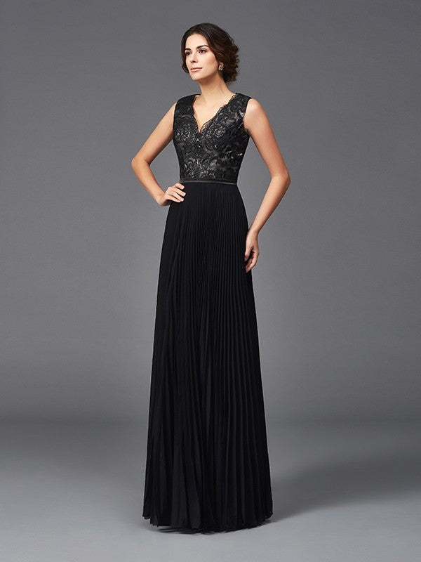 A-Line V-Neck Chiffon Sleeveless Dress - Chloe Dress