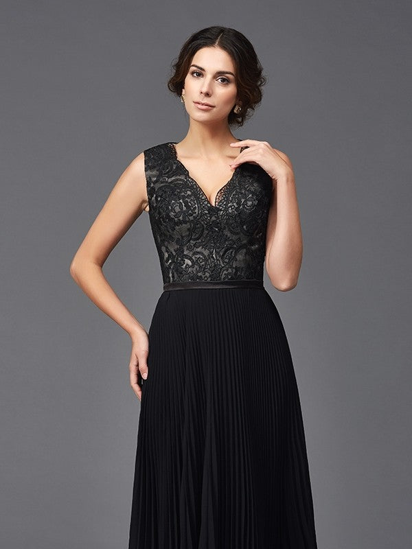 A-Line V-Neck Chiffon Sleeveless Dress - Chloe Dress