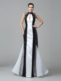 Sheath High Neck Chiffon Sleeveless Pleated Dress - Chloe Dress