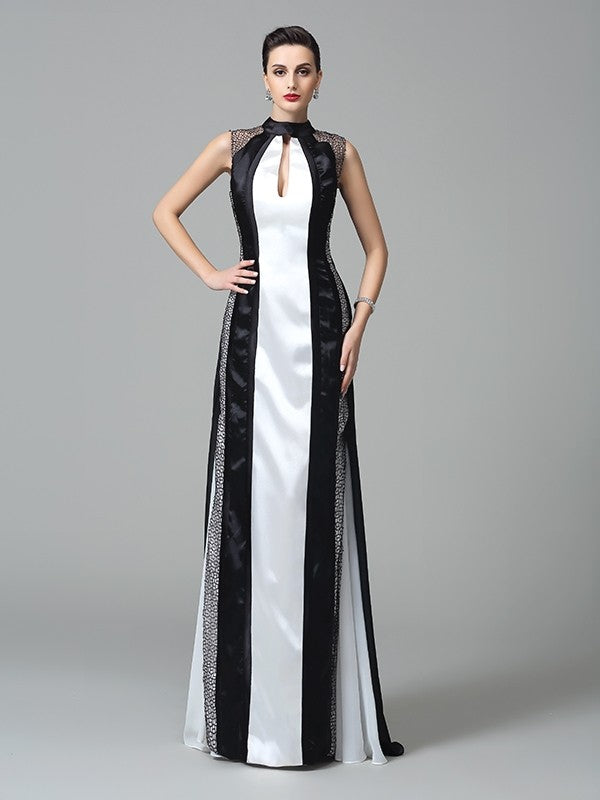 Sheath High Neck Chiffon Sleeveless Pleated Dress - Chloe Dress