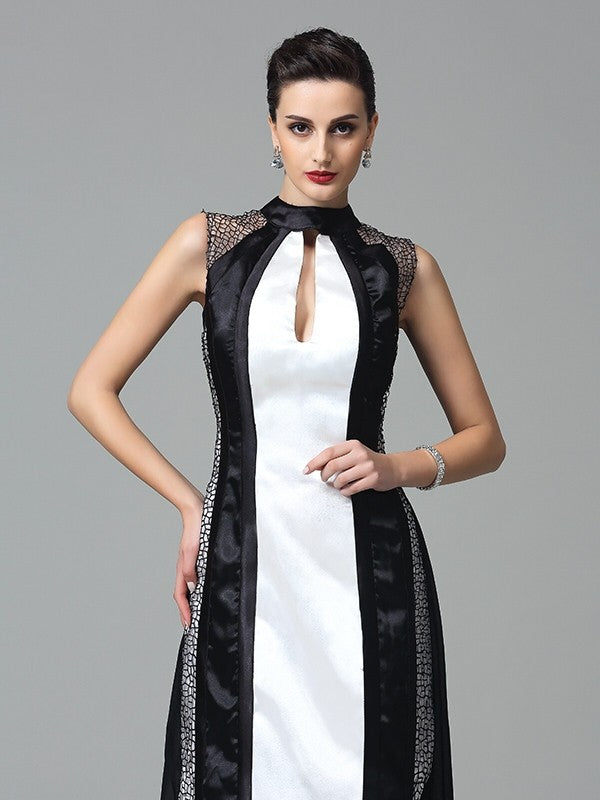 Sheath High Neck Chiffon Sleeveless Pleated Dress - Chloe Dress
