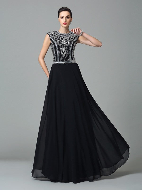 A-Line Chiffon Short Sleeve Mini Dress - Chloe Dress