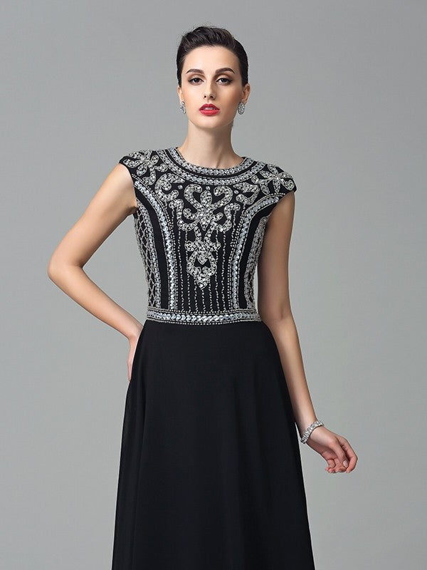 A-Line Chiffon Short Sleeve Mini Dress - Chloe Dress