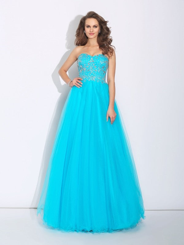 A-Line Sweetheart Satin Sleeveless Rhinestone Dress - Chloe Dress