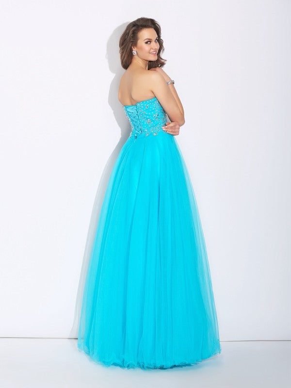 A-Line Sweetheart Satin Sleeveless Rhinestone Dress - Chloe Dress