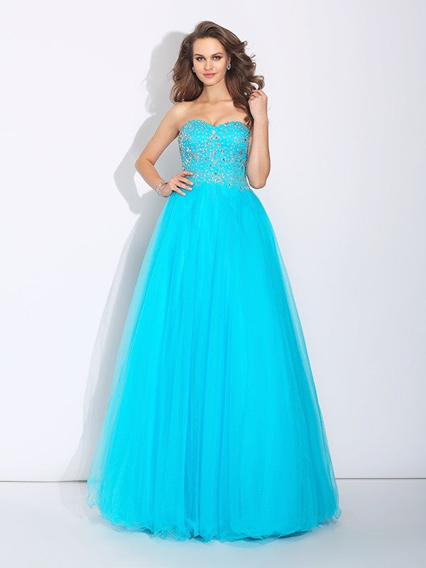 A-Line Sweetheart Satin Sleeveless Rhinestone Dress - Chloe Dress