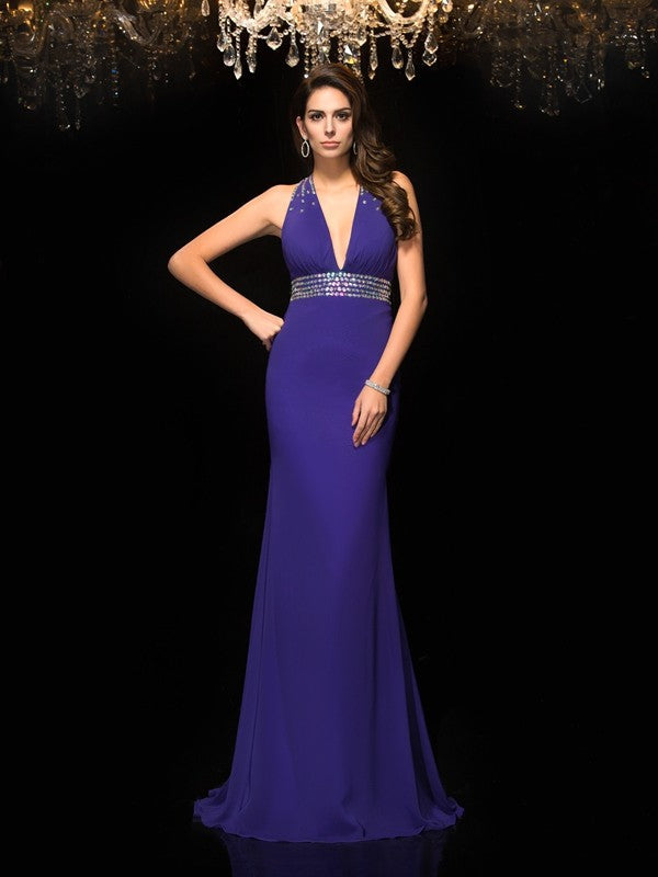 Mermaid V-Neck Chiffon Sleeveless Dress - Chloe Dress