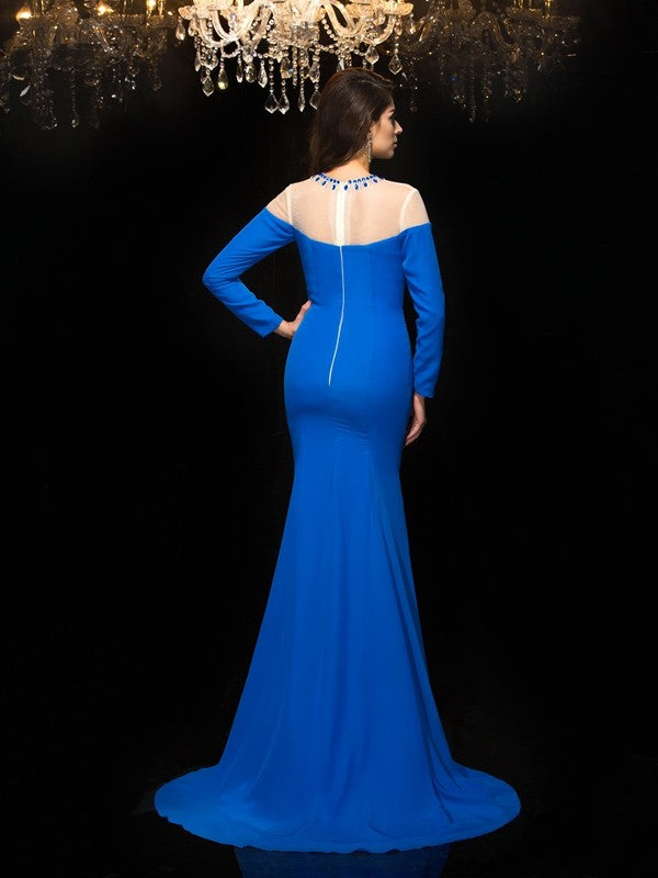 Sheath Chiffon Long Sleeve Dress - Chloe Dress