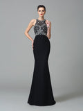 Mermaid Chiffon Sleeveless Rhinestone Dress - Chloe Dress