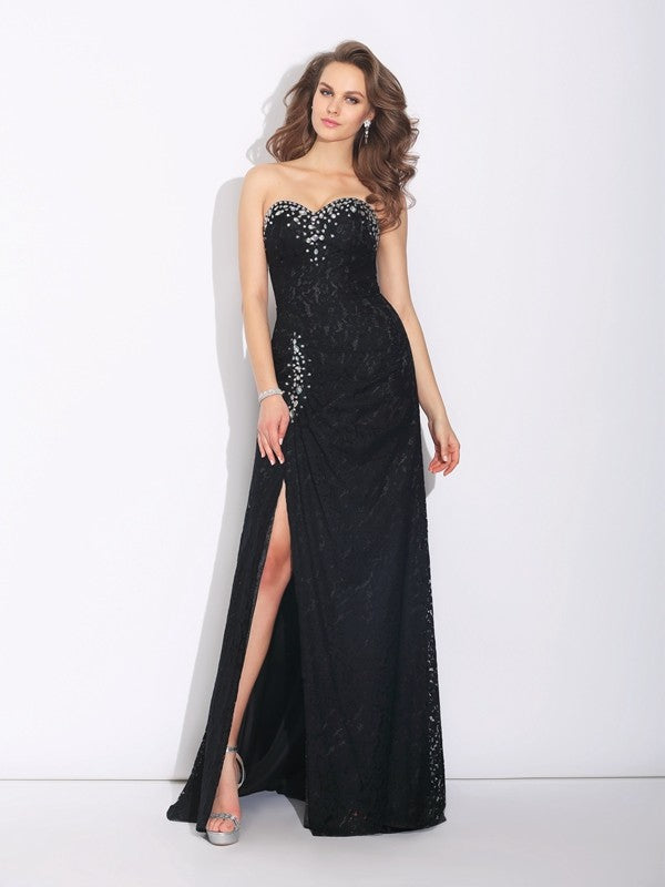 Sheath Sweetheart Lace Sleeveless Rhinestone Dress - Chloe Dress