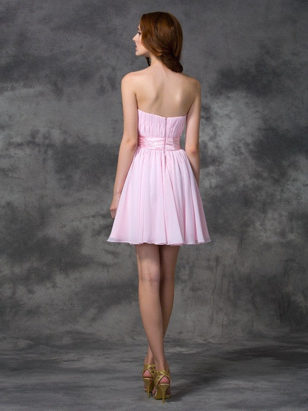 A-Line Sweetheart Chiffon Sleeveless Mini Dress - Chloe Dress