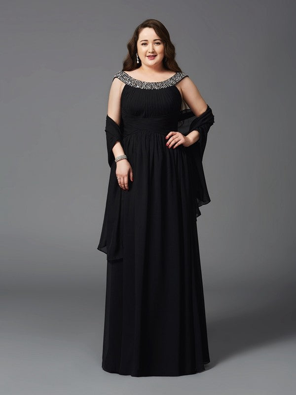 A-Line Chiffon Sleeveless Rhinestone Dress - Chloe Dress