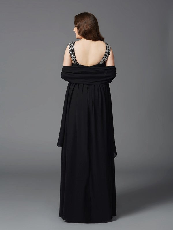 A-Line Chiffon Sleeveless Rhinestone Dress - Chloe Dress
