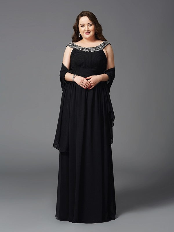 A-Line Chiffon Sleeveless Rhinestone Dress - Chloe Dress