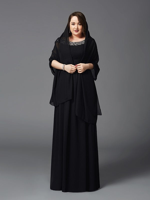 A-Line Chiffon Sleeveless Rhinestone Dress - Chloe Dress