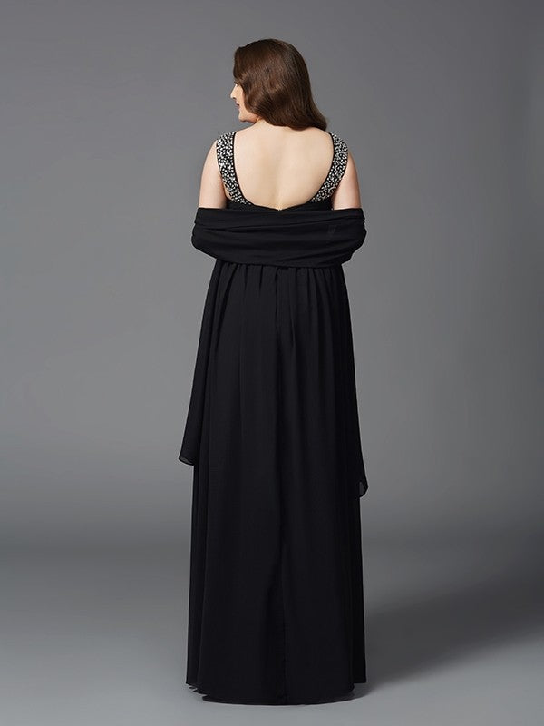 A-Line Chiffon Sleeveless Rhinestone Dress - Chloe Dress