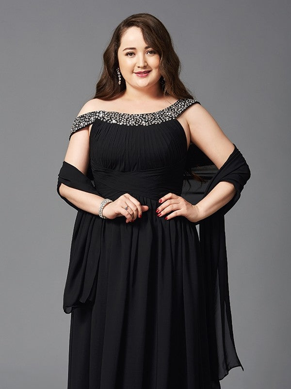 A-Line Chiffon Sleeveless Rhinestone Dress - Chloe Dress