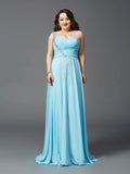 A-Line One-Shoulder Chiffon Sleeveless Rhinestone Dress - Chloe Dress