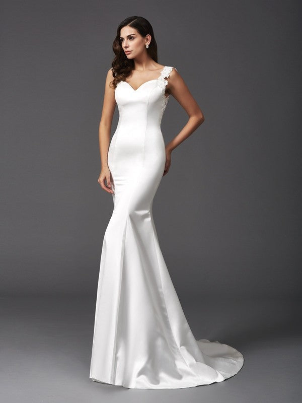 Mermaid Satin Sleeveless Wedding Dress - Chloe Dress
