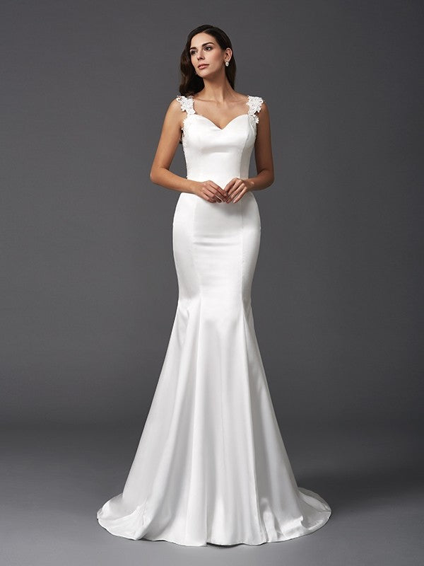 Mermaid Satin Sleeveless Wedding Dress - Chloe Dress