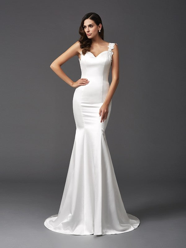 Mermaid Satin Sleeveless Wedding Dress - Chloe Dress