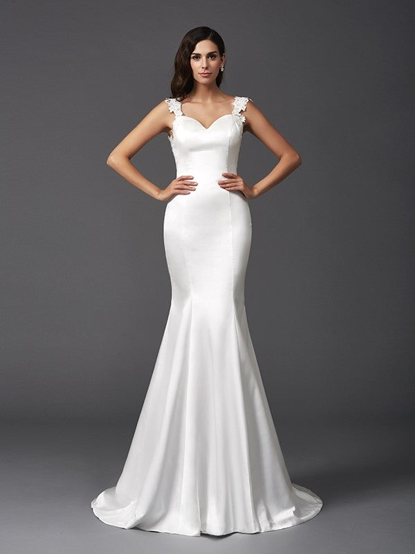Mermaid Satin Sleeveless Wedding Dress - Chloe Dress