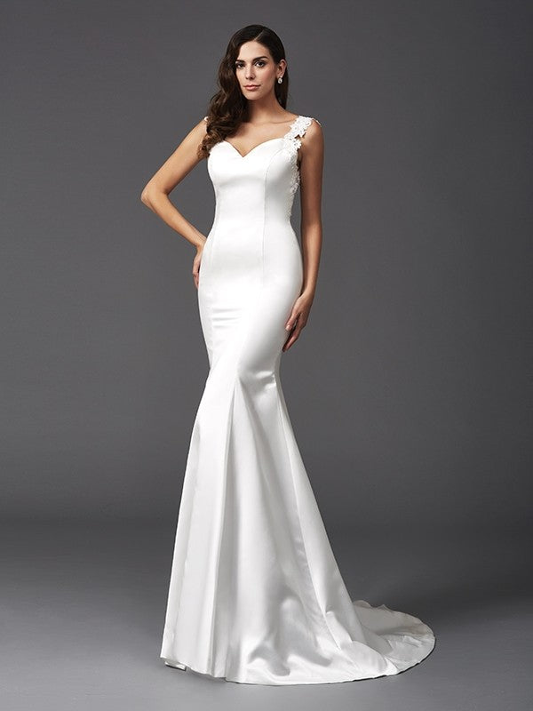 Mermaid Satin Sleeveless Wedding Dress - Chloe Dress