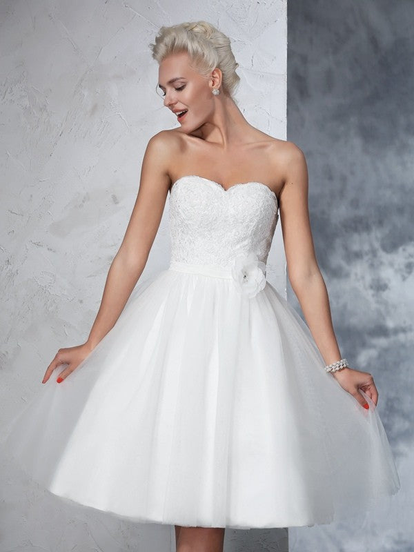 A-Line Sweetheart Sleeveless Mini Wedding Dress - Chloe Dress