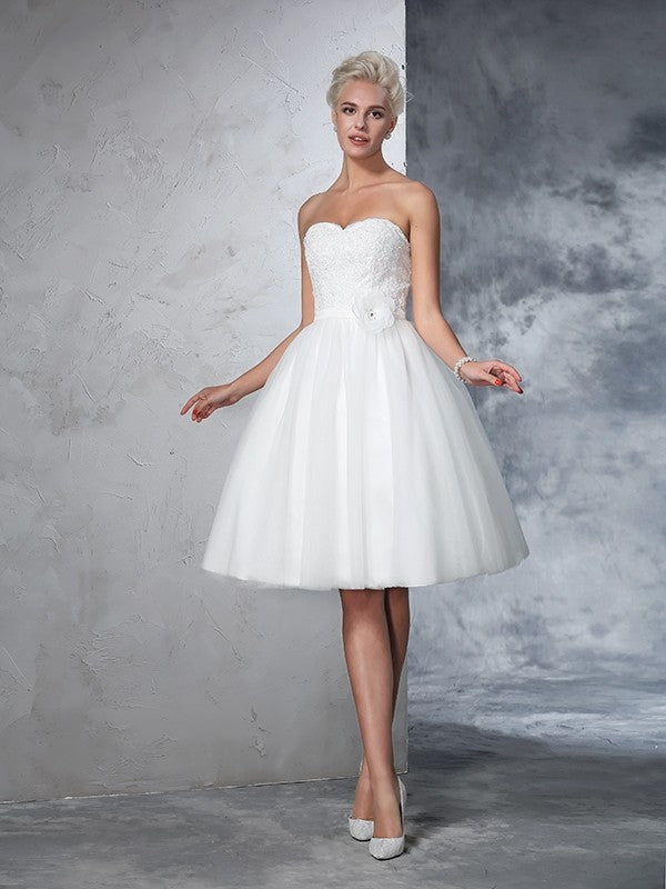 A-Line Sweetheart Sleeveless Mini Wedding Dress - Chloe Dress