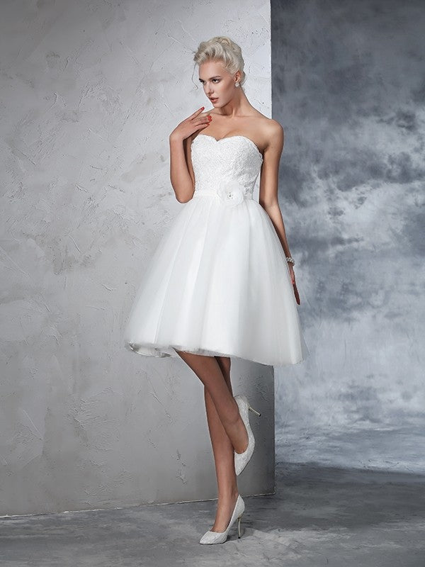 A-Line Sweetheart Sleeveless Mini Wedding Dress - Chloe Dress