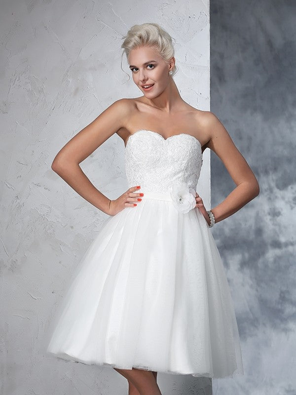 A-Line Sweetheart Sleeveless Mini Wedding Dress - Chloe Dress