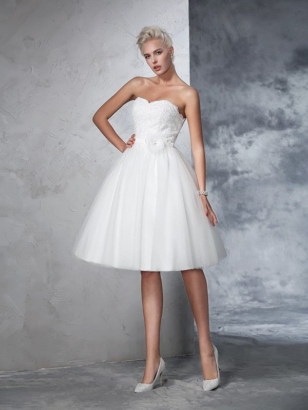 A-Line Sweetheart Sleeveless Mini Wedding Dress - Chloe Dress