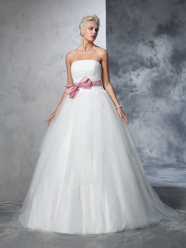 Ball Gown Strapless Sleeveless Wedding Gown - Chloe Dress
