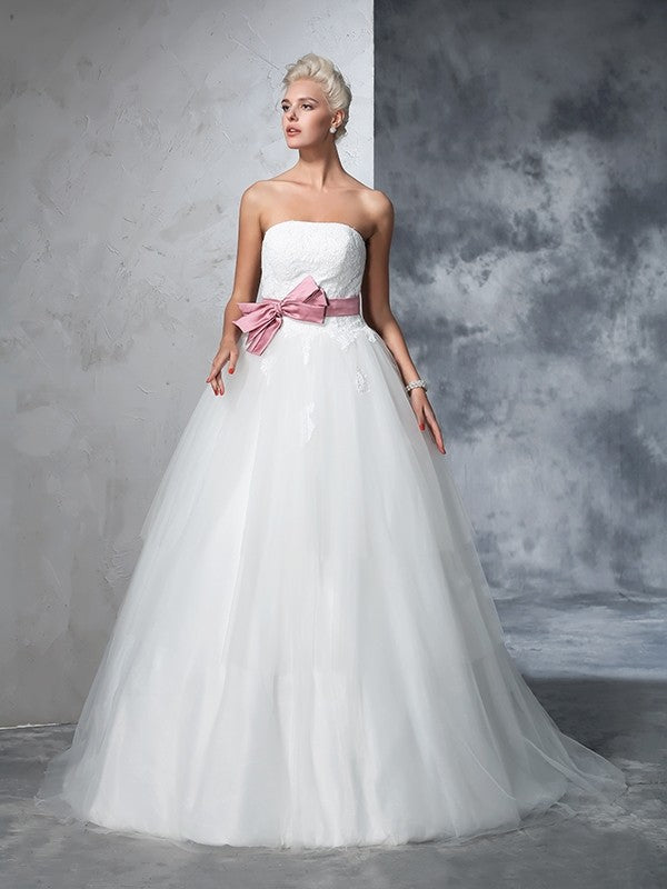 Ball Gown Strapless Sleeveless Wedding Gown - Chloe Dress