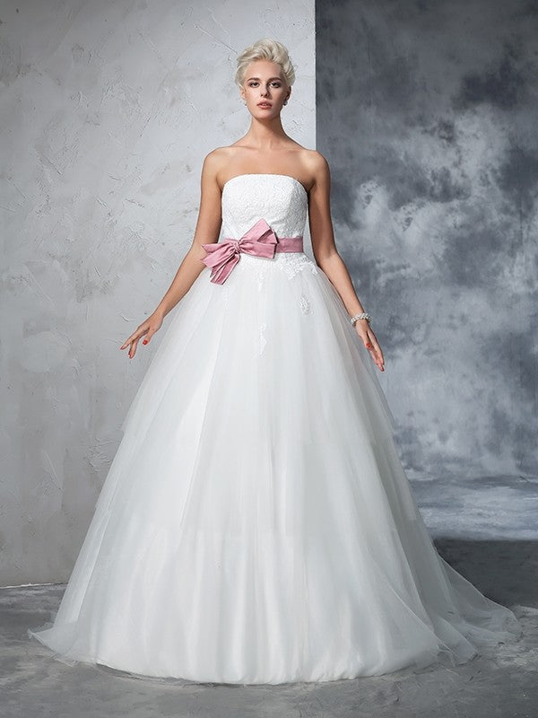 Ball Gown Strapless Sleeveless Wedding Gown - Chloe Dress