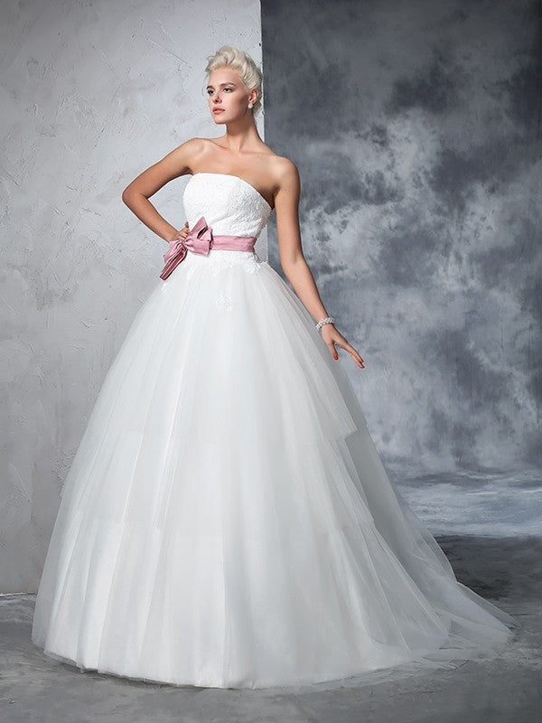 Ball Gown Strapless Sleeveless Wedding Gown - Chloe Dress