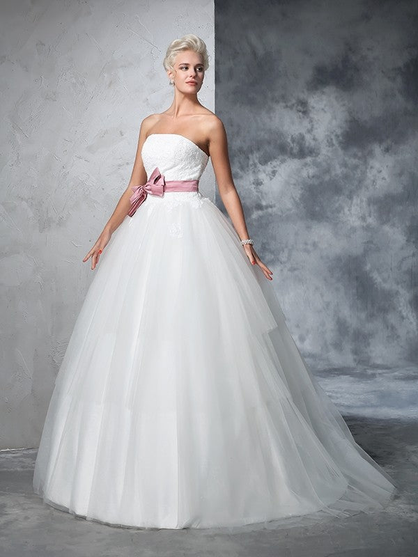 Ball Gown Strapless Sleeveless Wedding Gown - Chloe Dress