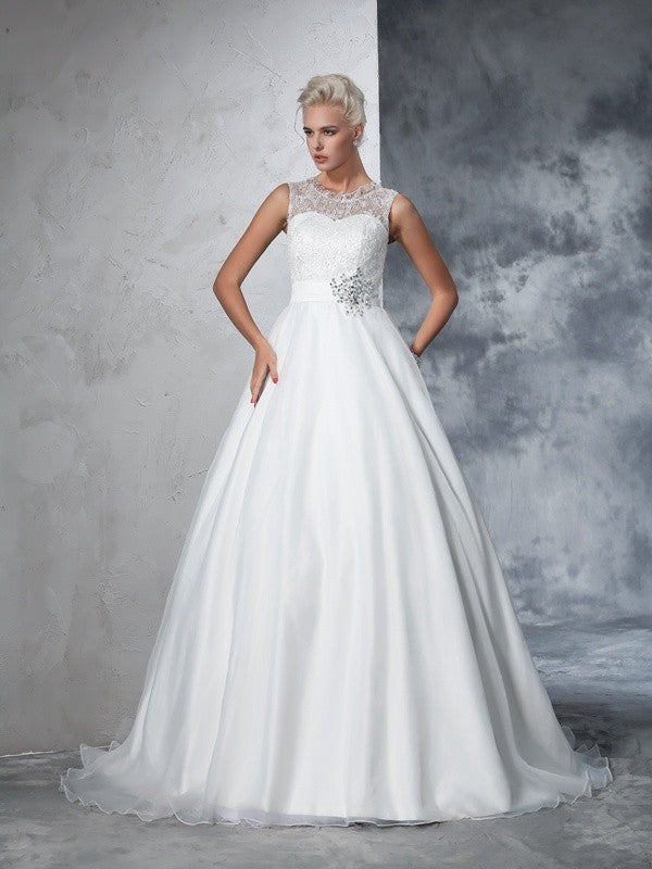 Ball Gown Lace Sleeveless Wedding Gown - Chloe Dress
