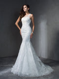 Mermaid Lace Sleeveless Applique Wedding Dress - Chloe Dress