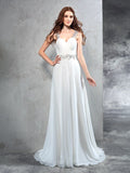 A-Line Sweetheart Chiffon Sleeveless Pleated Wedding Dress - Chloe Dress