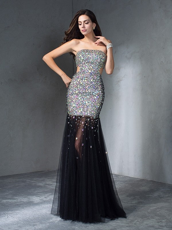 Sheath Strapless Satin Sleeveless Dress - Chloe Dress